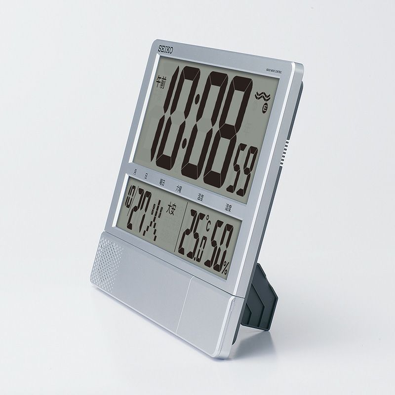 SEIKO SQ434S デジタル時計 温湿度計 たのめーる】セイコー プログラム電波時計 温湿度表示付 掛置兼用